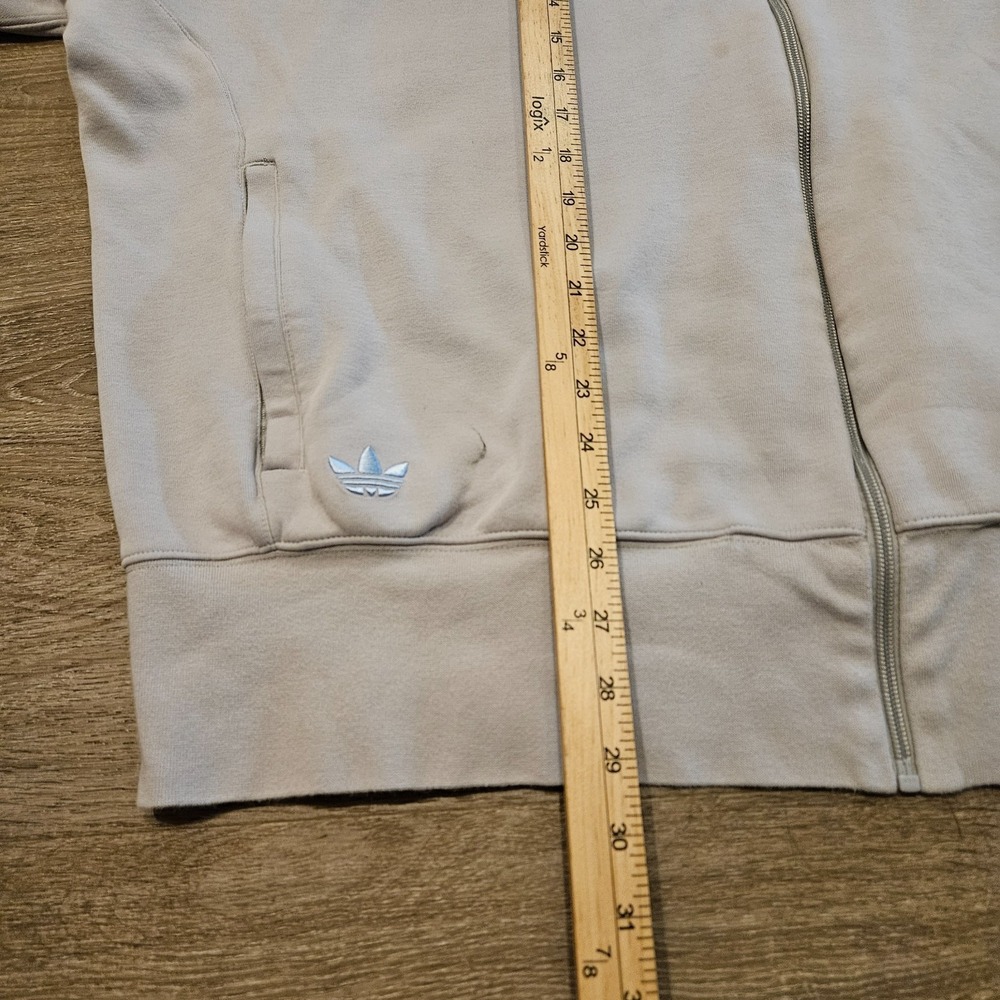 Adidas Originals Full Zip Track Jacket Men's XL Gray Blue Trefoil 3 Stripe - Picture 9 of 12
